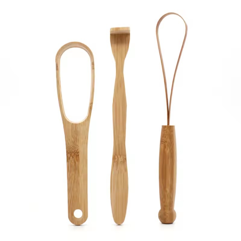 Pembersih lidah bambu kebersihan oral